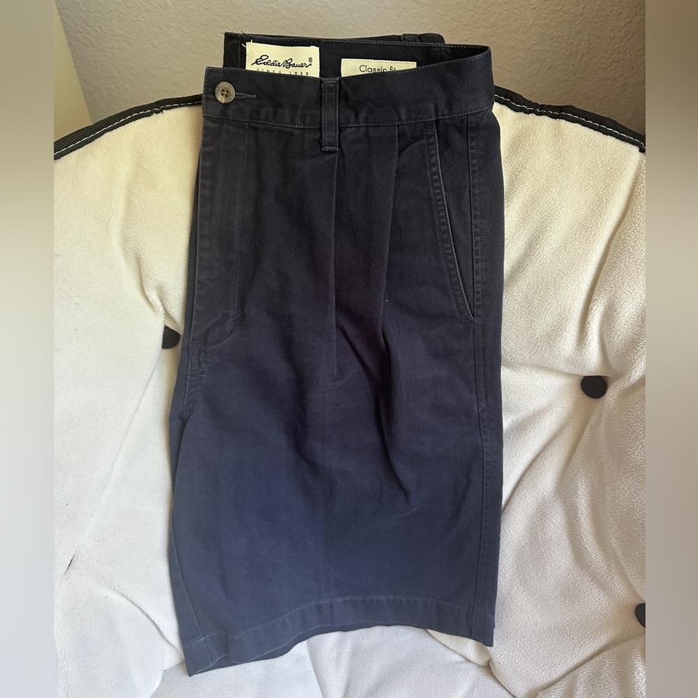 Eddie Bauer Men’s Classic Fit Shorts (Color: Navy)